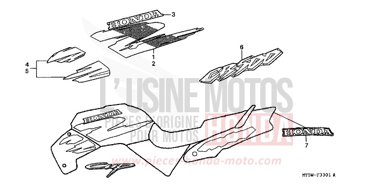 STREIFEN (2) von CB1300 Super Bold'or ABS PEARL CITRON YELLOW (Y140I) von 1998